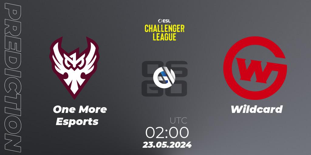 Prognoza One More Esports - Wildcard. 23.05.2024 at 03:00, Counter-Strike (CS2), ESL Challenger League Season 47: North America