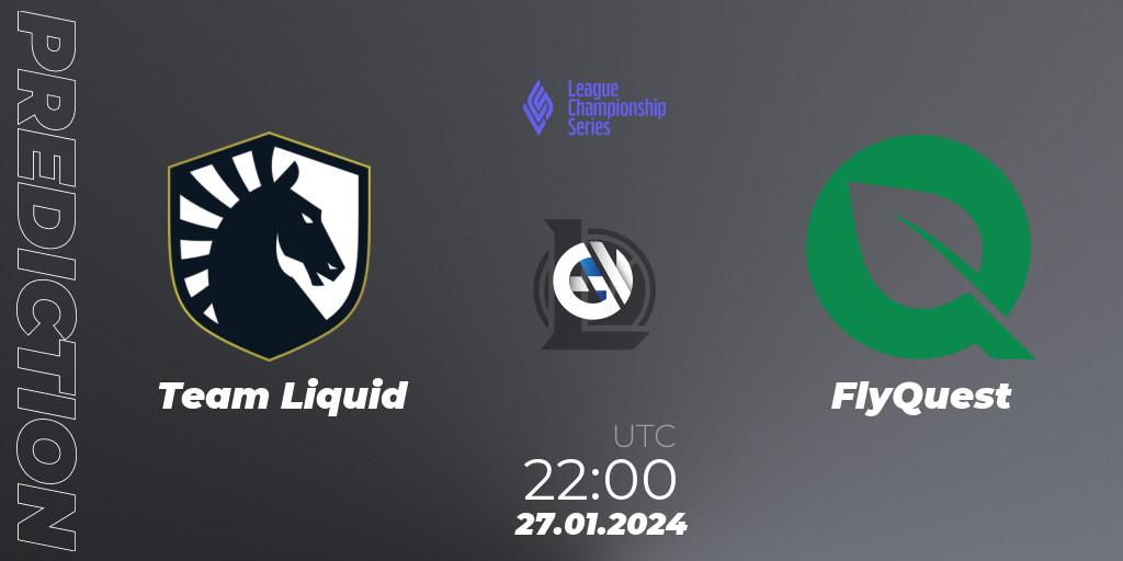 Prognoza Team Liquid - FlyQuest. 27.01.2024 at 22:00, LoL, LCS Spring 2024 - Group Stage