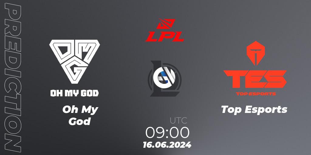 Prognoza Oh My God - Top Esports. 16.06.2024 at 09:00, LoL, LPL 2024 Summer - Group Stage