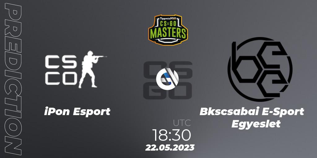 Prognoza iPon Esport - Békéscsabai E-Sport Egyesület. 22.05.2023 at 18:30, Counter-Strike (CS2), TippmixPro Masters Spring 2023