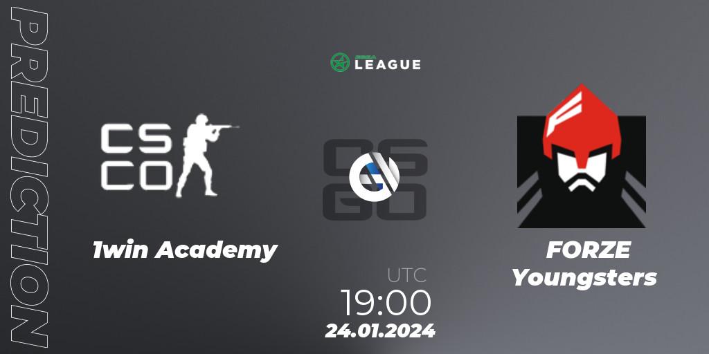 Prognoza 1win Academy - FORZE Youngsters. 27.01.2024 at 17:00, Counter-Strike (CS2), ESEA Season 48: Advanced Division - Europe