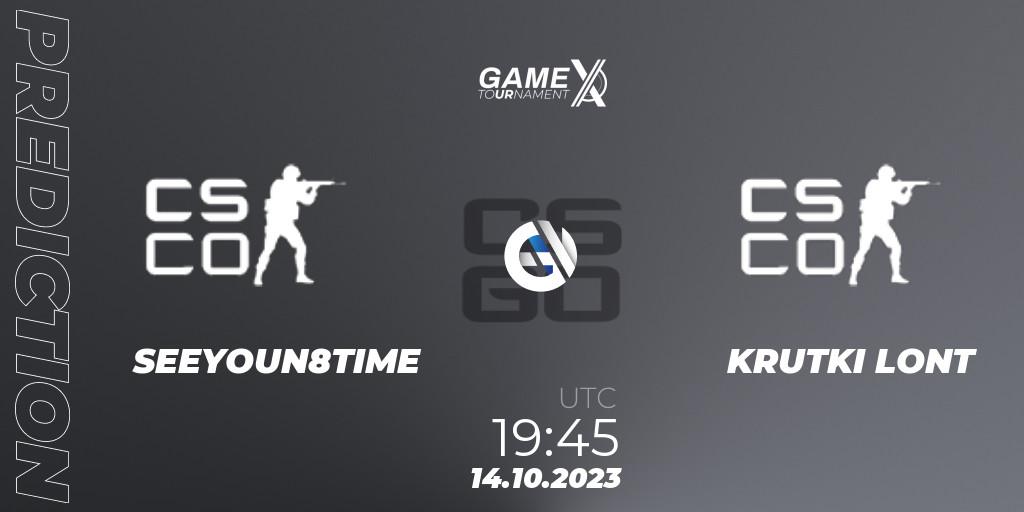 Prognoza SEEYOUN8TIME - KRUTKI LONT. 14.10.2023 at 19:45, Counter-Strike (CS2), GameX 2023