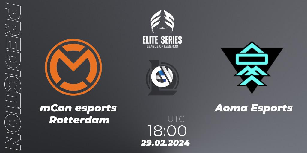Prognoza mCon esports Rotterdam - Aoma Esports. 29.02.24, LoL, Elite Series Spring 2024