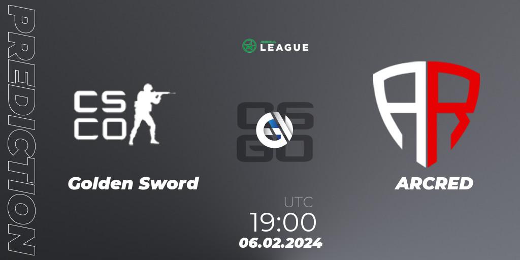 Prognoza Golden Sword - ARCRED. 16.02.2024 at 19:00, Counter-Strike (CS2), ESEA Season 48: Advanced Division - Europe
