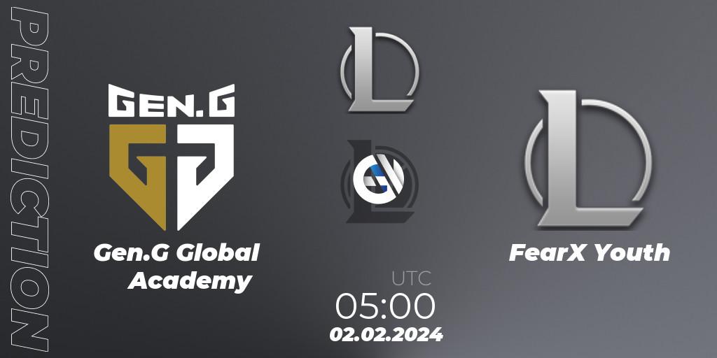 Prognoza Gen.G Global Academy - FearX Youth. 02.02.2024 at 05:00, LoL, LCK Challengers League 2024 Spring - Group Stage