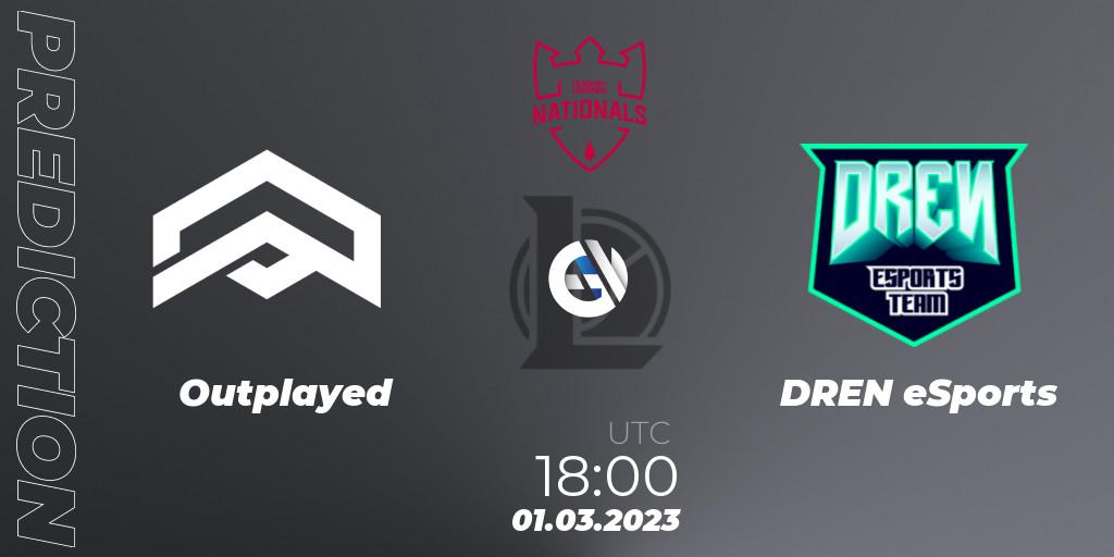 Prognoza Outplayed - DREN eSports. 01.03.2023 at 18:00, LoL, PG Nationals Spring 2023 - Group Stage
