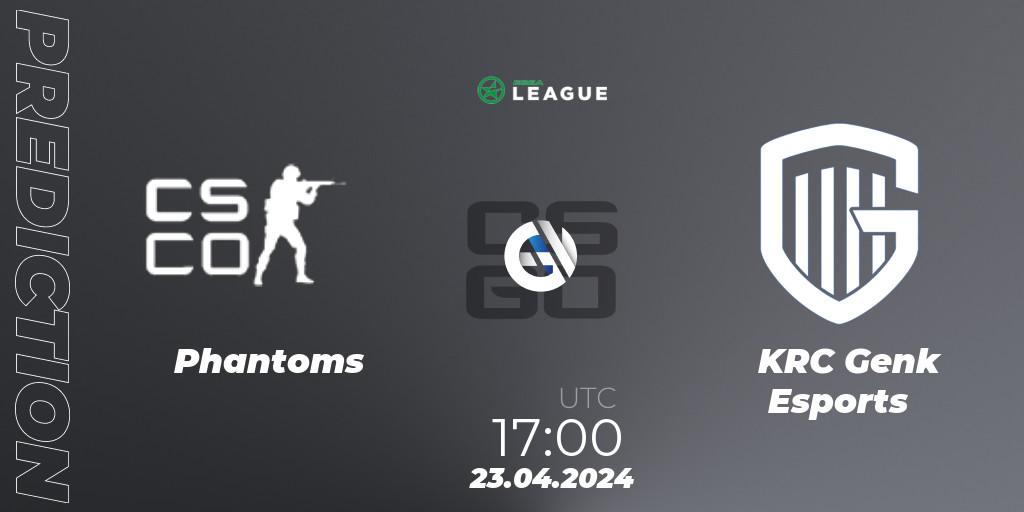 Prognoza Phantoms - KRC Genk Esports. 23.04.24, CS2 (CS:GO), ESEA Season 49: Advanced Division - Europe