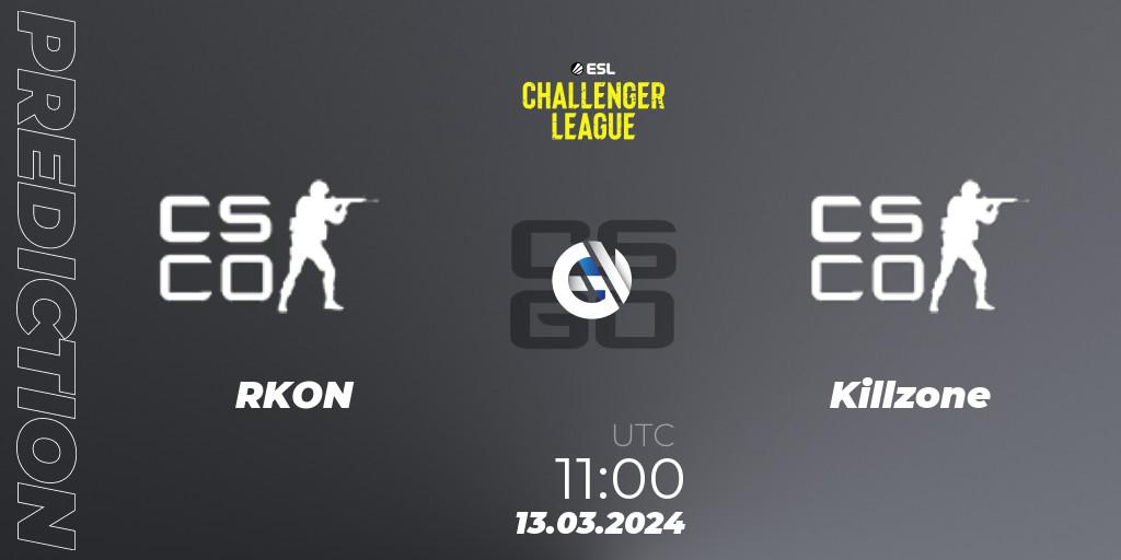 Prognoza RKON - Killzone. 13.03.2024 at 11:00, Counter-Strike (CS2), ESL Challenger League Season 47: Oceania