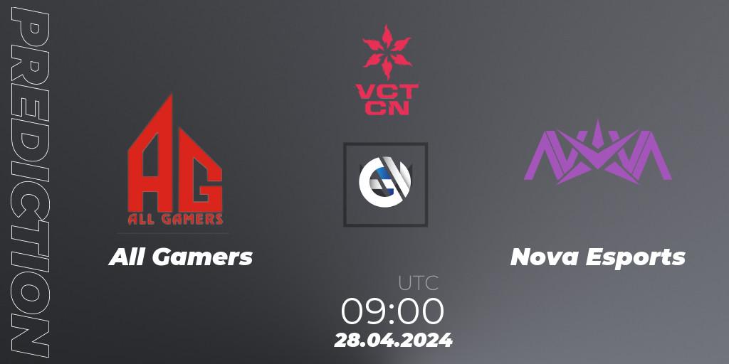 Prognoza All Gamers - Nova Esports. 28.04.2024 at 09:10, VALORANT, VALORANT Champions Tour China 2024: Stage 1 - Group Stage