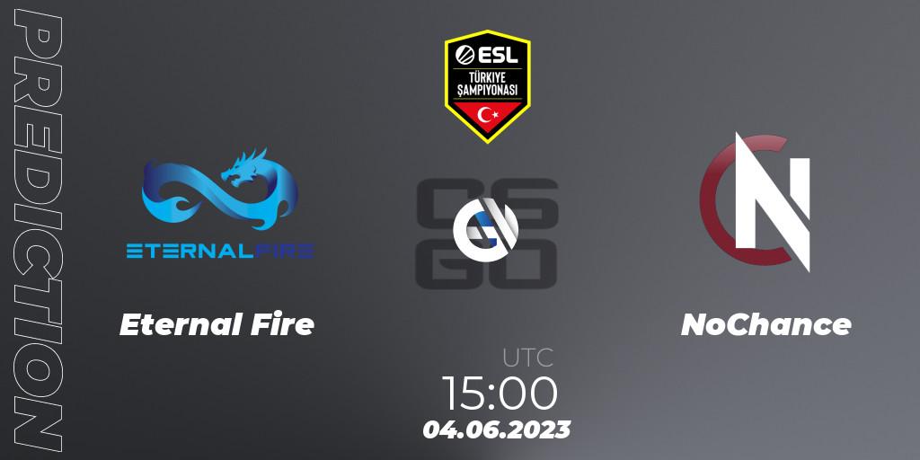 Prognoza Eternal Fire - NoChance. 04.06.2023 at 15:00, Counter-Strike (CS2), ESL Turkey Championship Season 12
