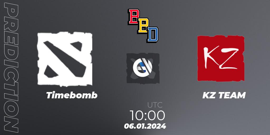 Prognoza Timebomb - KZ TEAM. 06.01.2024 at 10:15, Dota 2, BetBoom Dacha Dubai 2024: WEU Open Qualifier #2