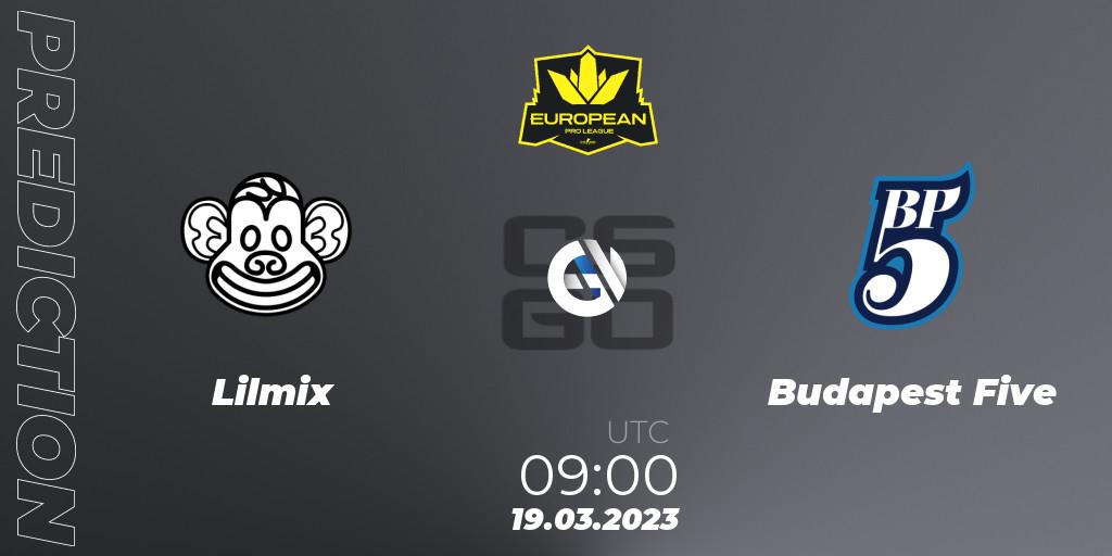 Prognoza Lilmix - Budapest Five. 19.03.23, CS2 (CS:GO), European Pro League Season 7: Division 2