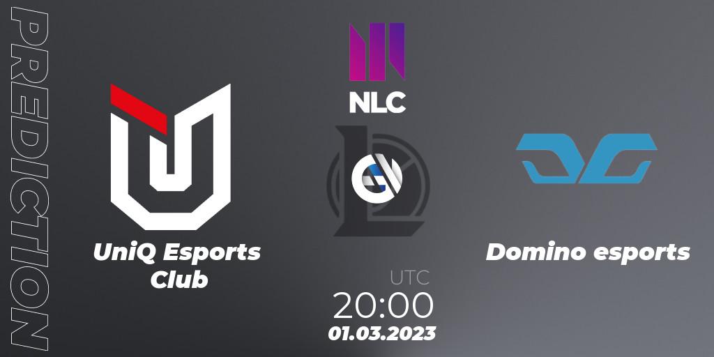 Prognoza UniQ Esports Club - Domino esports. 01.03.2023 at 20:00, LoL, NLC 1st Division Spring 2023
