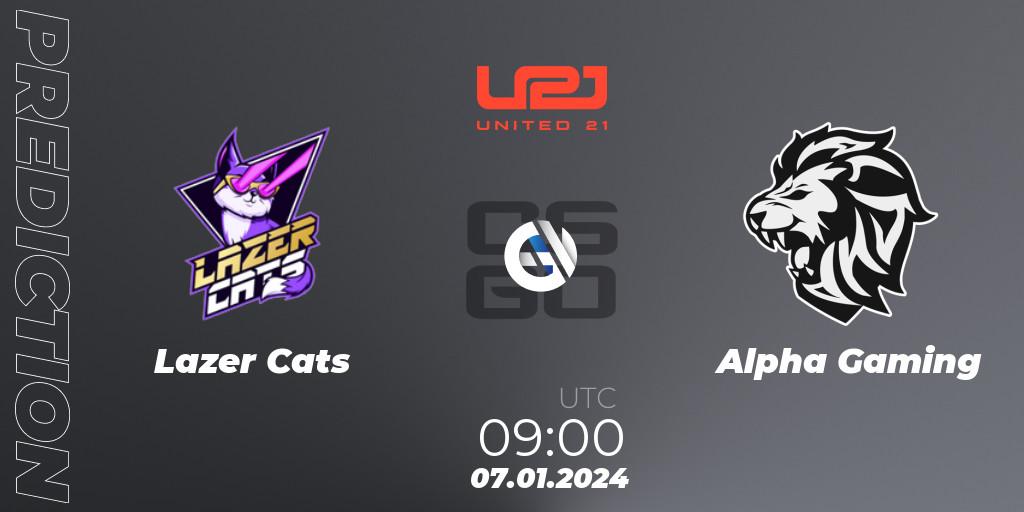 Prognoza Lazer Cats - Alpha Gaming. 07.01.2024 at 09:00, Counter-Strike (CS2), United21 Season 10