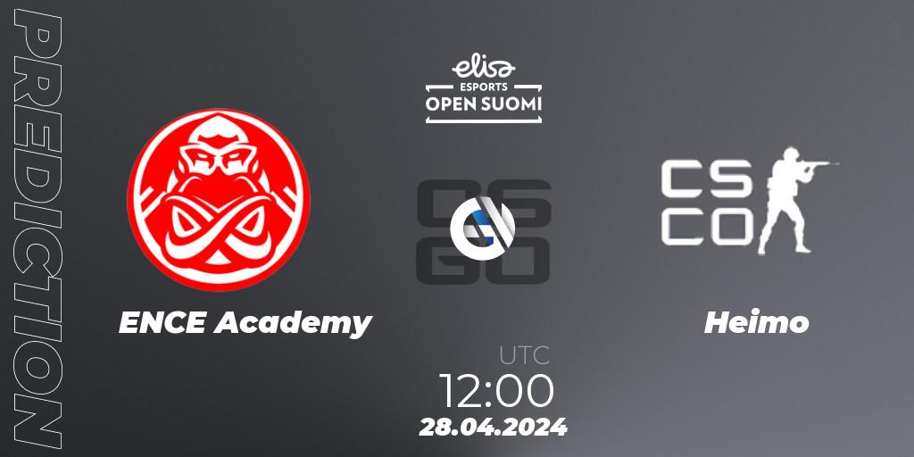 Prognoza ENCE Academy - Heimo Esports. 28.04.2024 at 12:00, Counter-Strike (CS2), Elisa Open Suomi Season 6