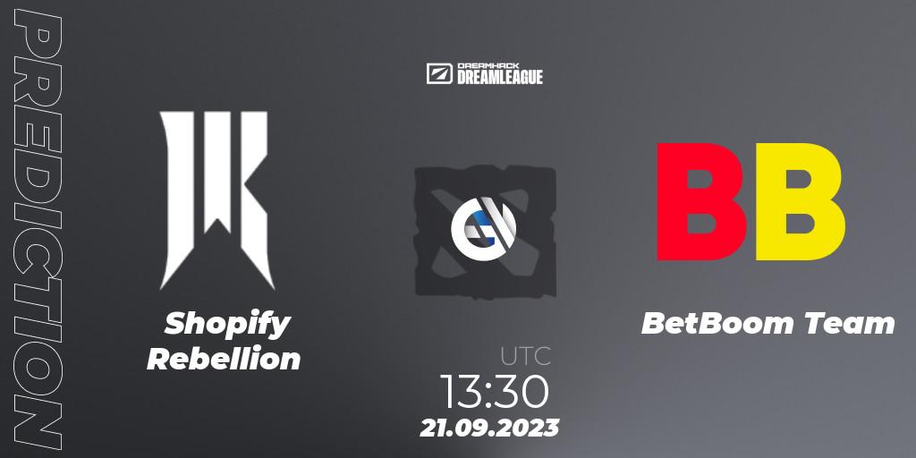 Prognoza Shopify Rebellion - BetBoom Team. 21.09.23, Dota 2, DreamLeague Season 21
