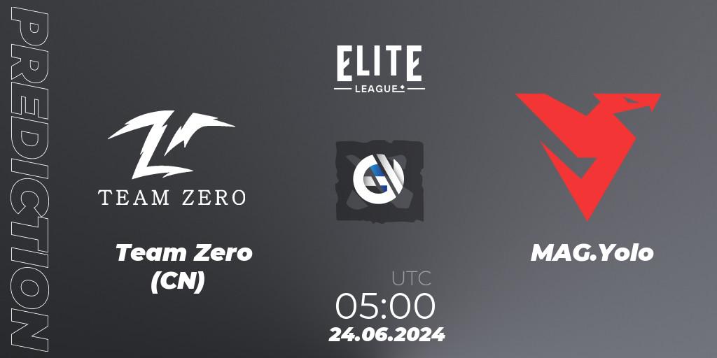 Prognoza Team Zero (CN) - MAG.Yolo. 24.06.2024 at 05:00, Dota 2, Elite League Season 2: China Closed Qualifier