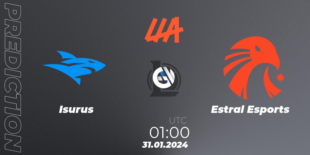 Prognoza Isurus - Estral Esports. 31.01.2024 at 01:00, LoL, LLA 2024 Opening Group Stage