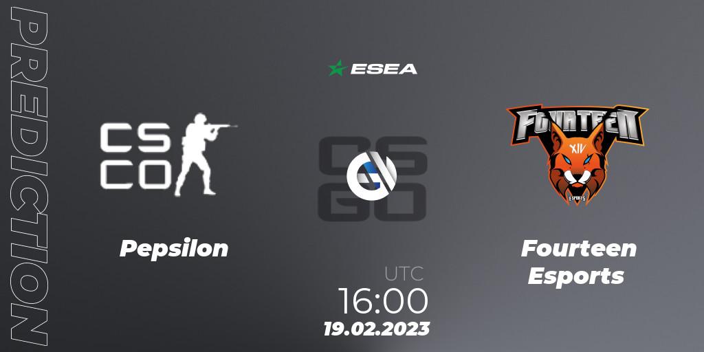 Prognoza Pepsilon - Fourteen Esports. 01.03.2023 at 19:00, Counter-Strike (CS2), ESEA Season 44: Advanced Division - Europe