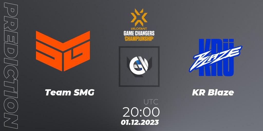 Prognoza Team SMG - KRÜ Blaze. 01.12.2023 at 17:15, VALORANT, VCT 2023: Game Changers Championship