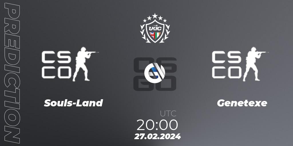 Prognoza Souls-Land - Genetexe. 27.02.2024 at 20:00, Counter-Strike (CS2), UKIC League Season 1: Division 1