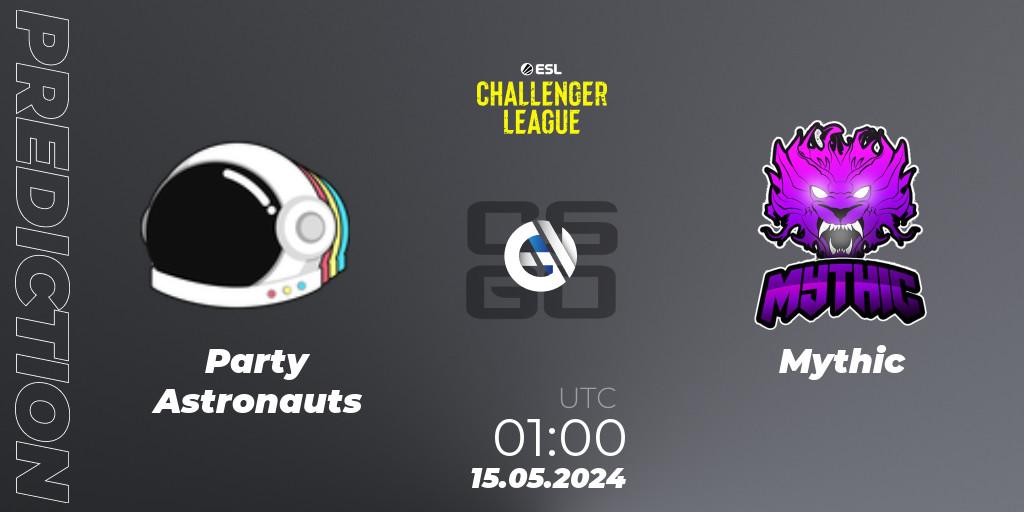 Prognoza Party Astronauts - Mythic. 15.05.2024 at 01:00, Counter-Strike (CS2), ESL Challenger League Season 47: North America