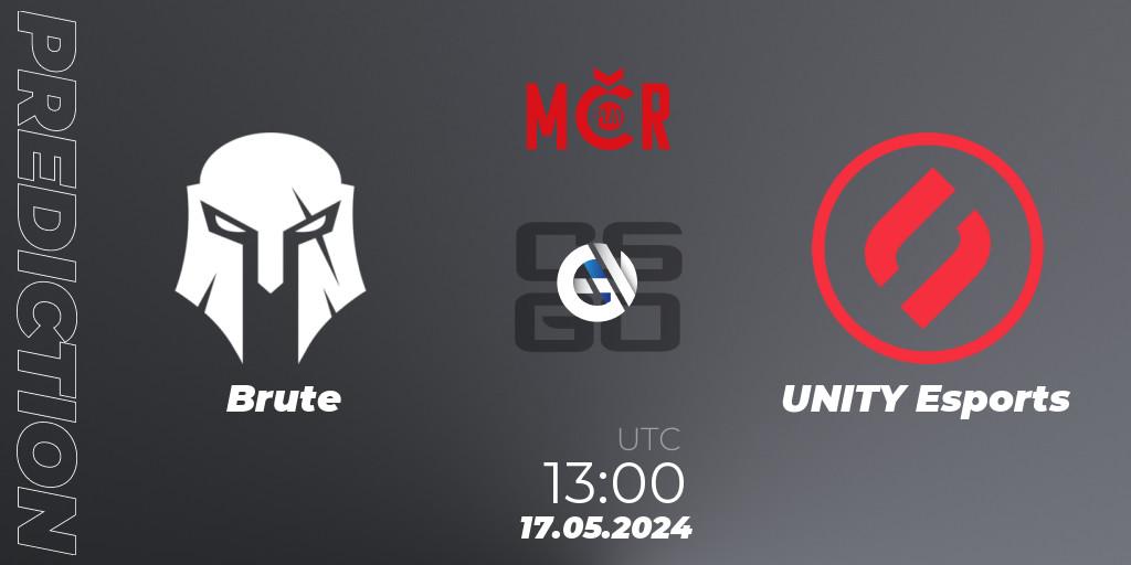 Prognoza Brute - UNITY Esports. 17.05.2024 at 13:00, Counter-Strike (CS2), Tipsport Cup Spring 2024: Online Stage