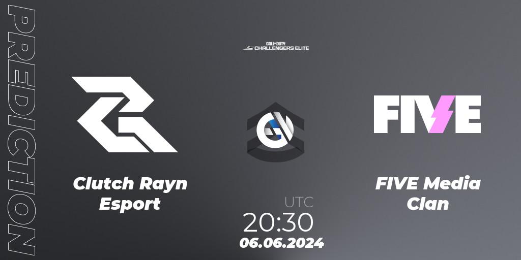 Prognoza Clutch Rayn Esport - FIVE Media Clan. 06.06.2024 at 20:30, Call of Duty, Call of Duty Challengers 2024 - Elite 3: EU