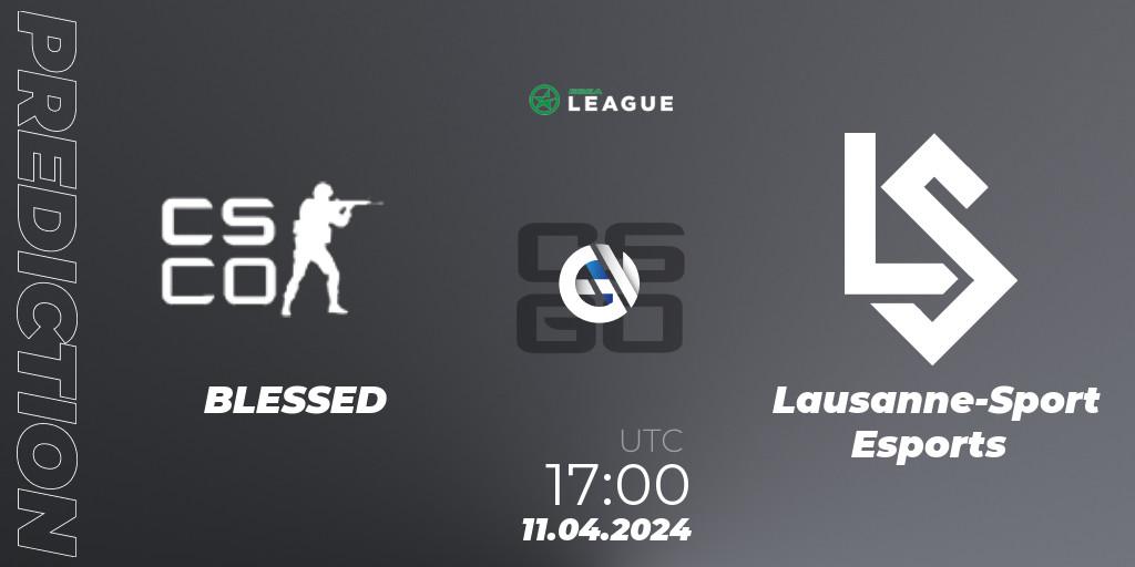Prognoza BLESSED - Lausanne-Sport Esports. 11.04.2024 at 17:00, Counter-Strike (CS2), ESEA Season 49: Advanced Division - Europe