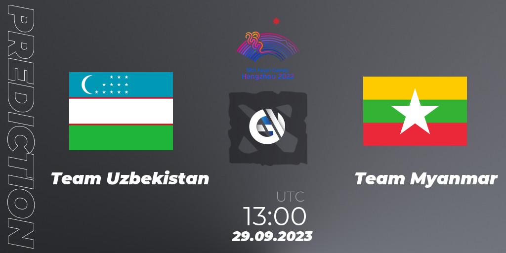 Prognoza Team Uzbekistan - Team Myanmar. 29.09.2023 at 13:00, Dota 2, 2022 Asian Games
