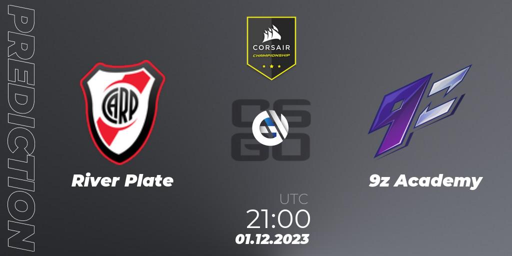 Prognoza River Plate - 9z Academy. 01.12.23, CS2 (CS:GO), Corsair Championship 2023