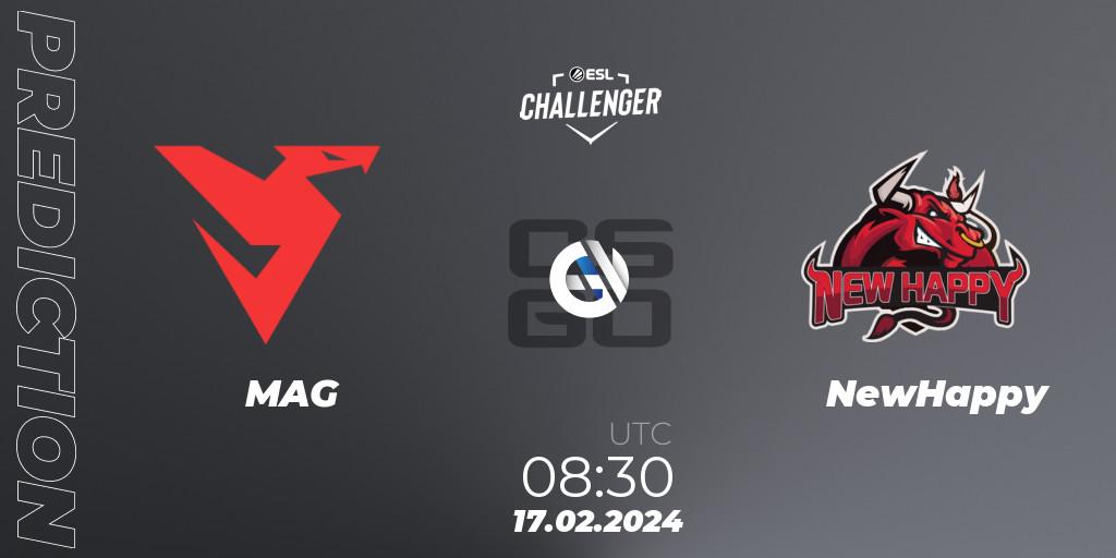 Prognoza MAG - NewHappy. 17.02.2024 at 08:30, Counter-Strike (CS2), ESL Challenger #56: Asian Qualifier