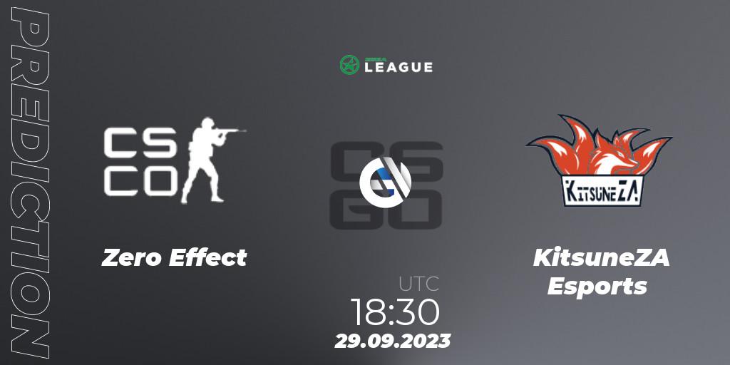 Prognoza Zero Effect - KitsuneZA Esports. 29.09.2023 at 18:30, Counter-Strike (CS2), ESEA Season 46: Open Division - South Africa