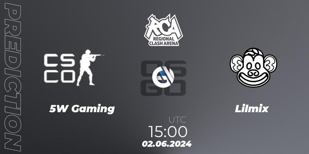 Prognoza 5W Gaming - Lilmix. 02.06.2024 at 15:00, Counter-Strike (CS2), Regional Clash Arena Europe: Closed Qualifier