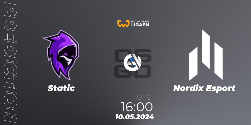 Prognoza Static - Nordix Esport. 10.05.2024 at 16:00, Counter-Strike (CS2), Good Game-ligaen Spring 2024