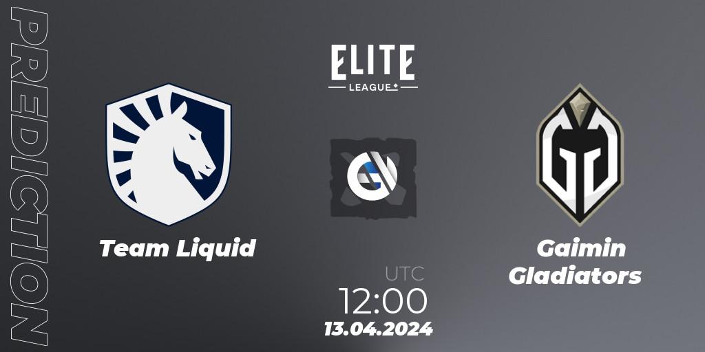 Prognoza Team Liquid - Gaimin Gladiators. 13.04.24, Dota 2, Elite League