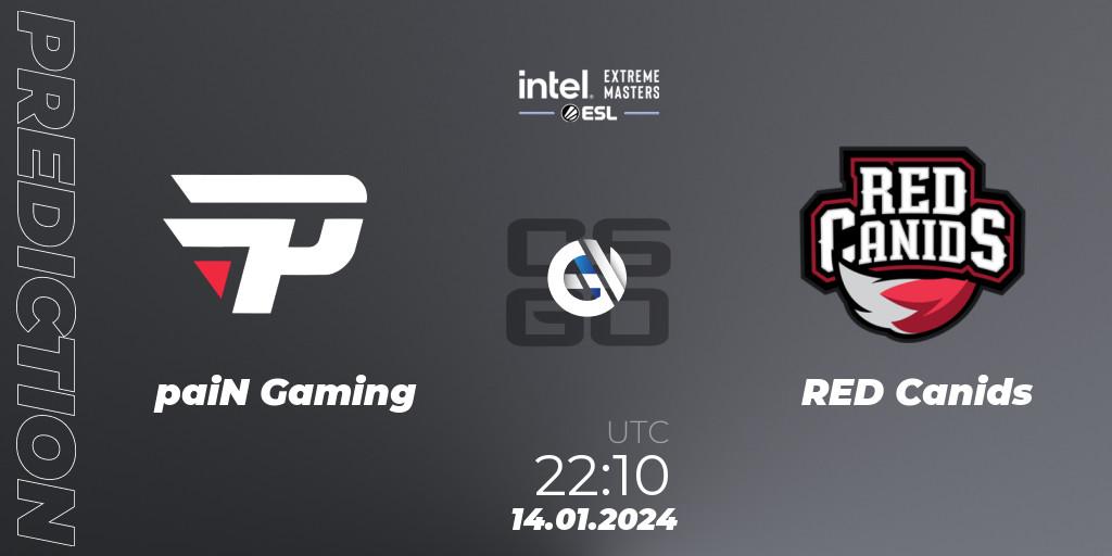 Prognoza paiN Gaming - RED Canids. 14.01.24, CS2 (CS:GO), Intel Extreme Masters China 2024: South American Open Qualifier #1