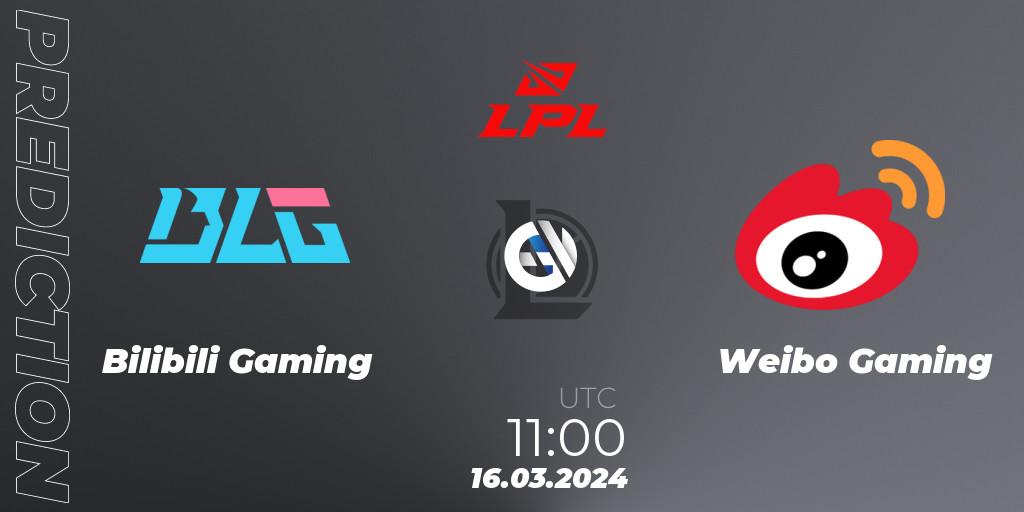 Prognoza Bilibili Gaming - Weibo Gaming. 16.03.24, LoL, LPL Spring 2024 - Group Stage
