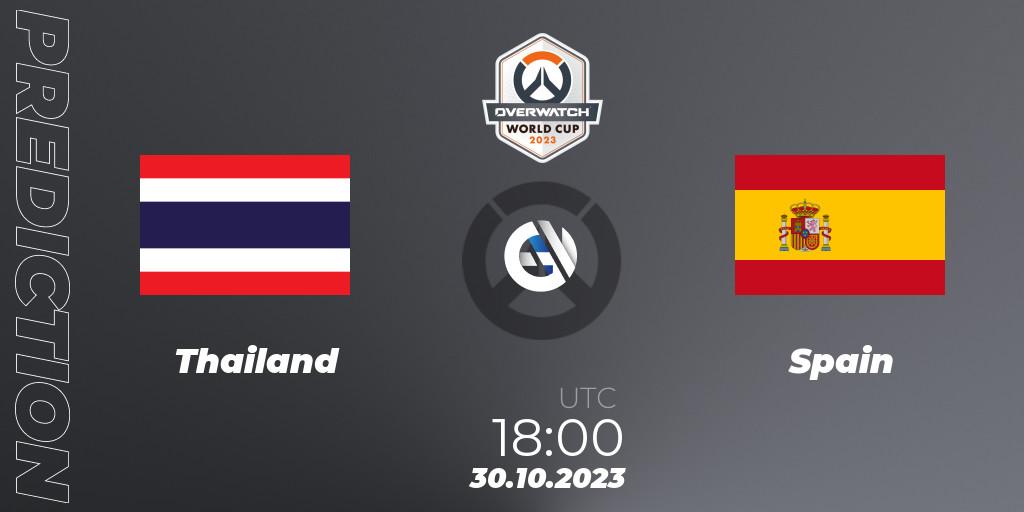 Prognoza Thailand - Spain. 30.10.23, Overwatch, Overwatch World Cup 2023