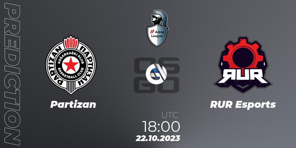 Prognoza Partizan - RUR Esports. 22.10.23, CS2 (CS:GO), A1 Adria League Season 12