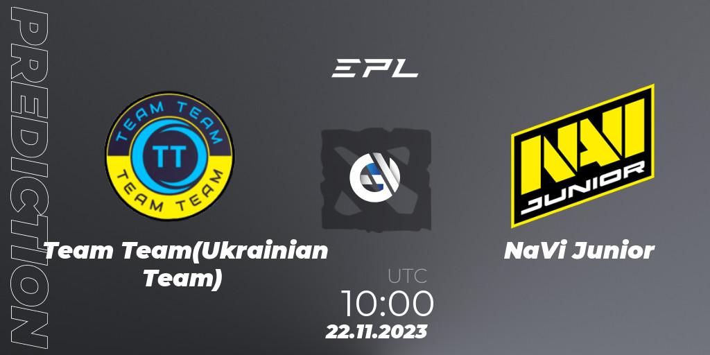 Prognoza Team Team(Ukrainian Team) - NaVi Junior. 22.11.23, Dota 2, European Pro League Season 14
