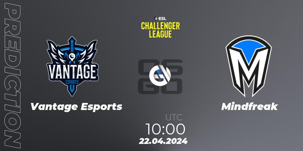 Prognoza Vantage Esports - Mindfreak. 22.04.2024 at 10:00, Counter-Strike (CS2), ESL Challenger League Season 47: Oceania