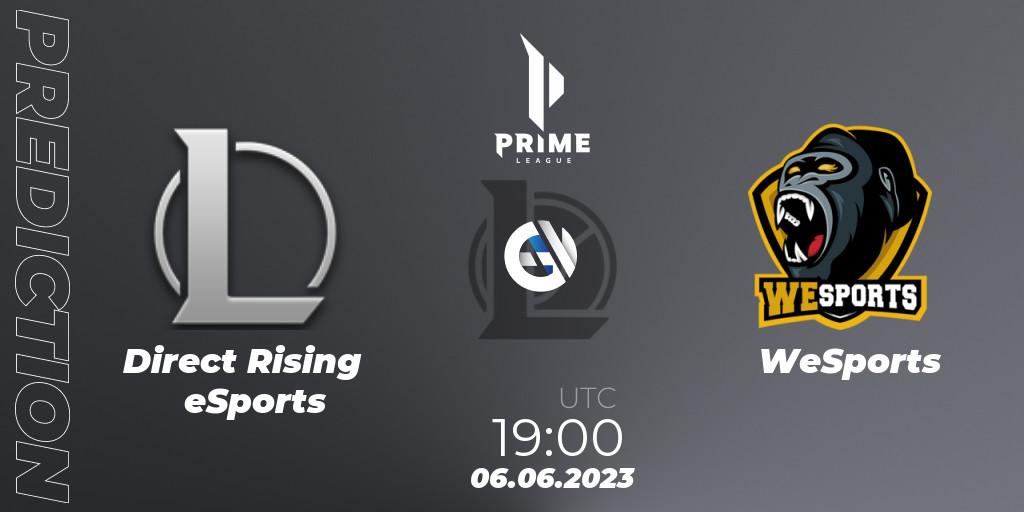 Prognoza Direct Rising eSports - WeSports. 06.06.2023 at 19:00, LoL, Prime League 2nd Division Summer 2023