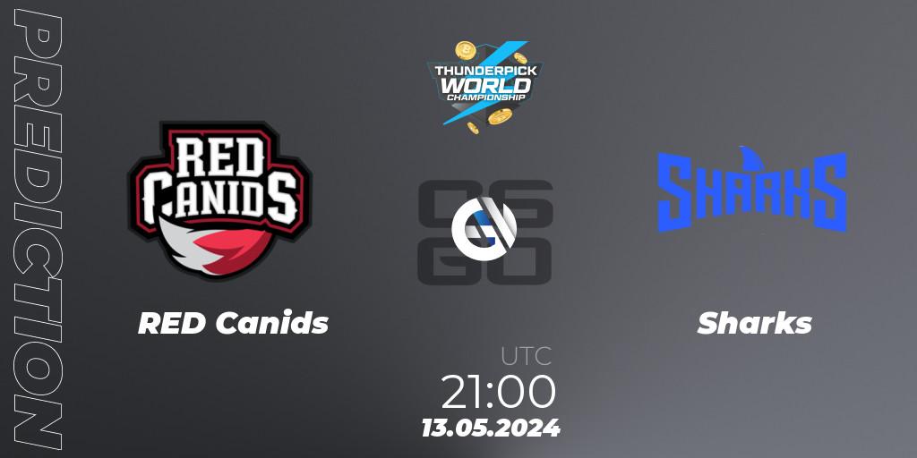 Prognoza RED Canids - Sharks. 13.05.2024 at 21:00, Counter-Strike (CS2), Thunderpick World Championship 2024: South American Series #1