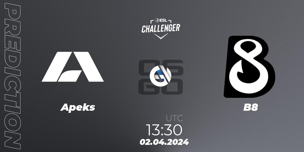 Prognoza Apeks - B8. 02.04.24, CS2 (CS:GO), ESL Challenger #57: European Closed Qualifier
