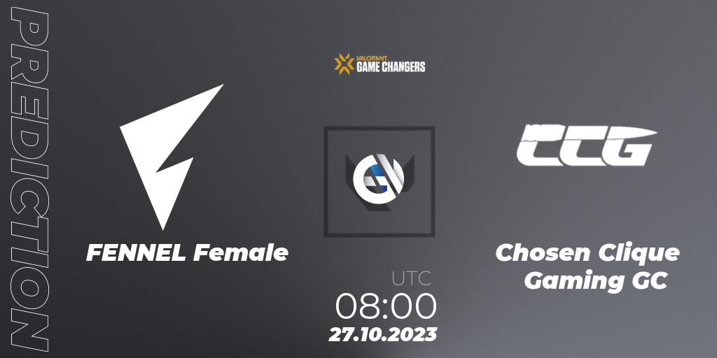 Prognoza FENNEL Female - Chosen Clique Gaming GC. 27.10.2023 at 09:00, VALORANT, VCT 2023: Game Changers East Asia