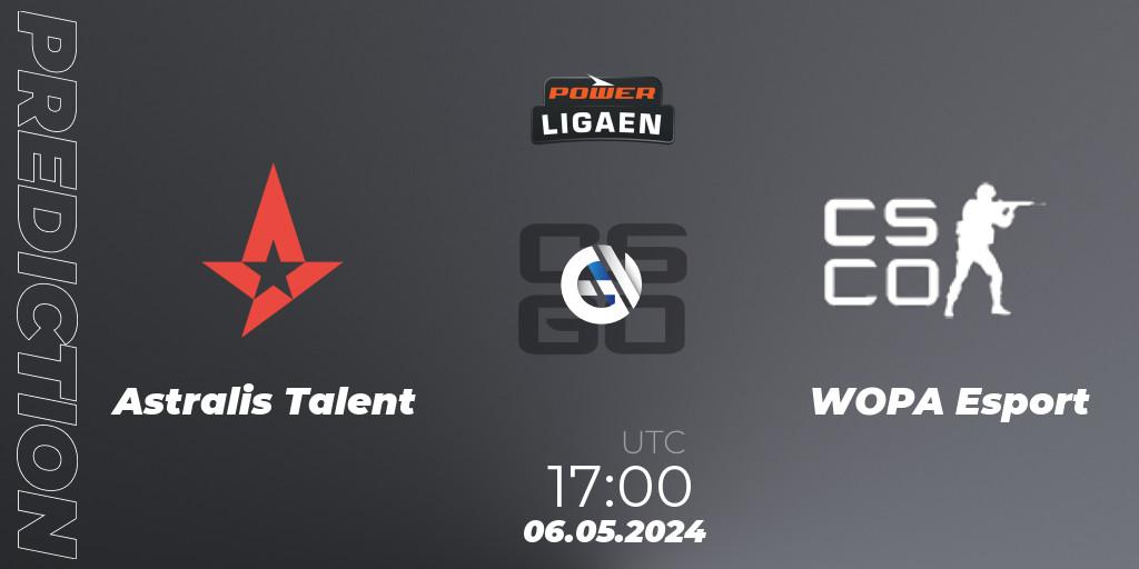 Prognoza Astralis Talent - WOPA Esport. 06.05.2024 at 17:00, Counter-Strike (CS2), Dust2.dk Ligaen Season 26