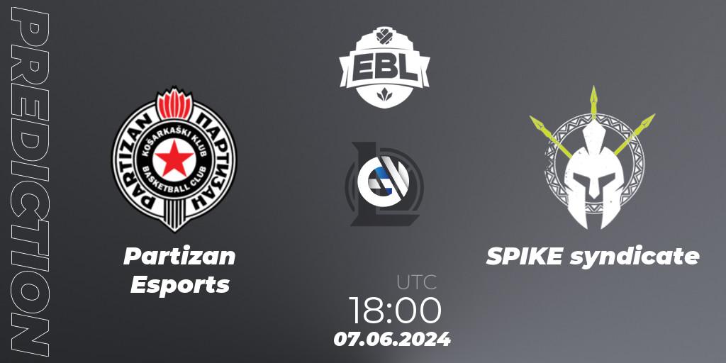Prognoza Partizan Esports - SPIKE syndicate. 07.06.2024 at 18:00, LoL, Esports Balkan League Season 15