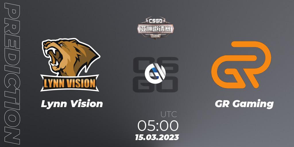 Prognoza Lynn Vision - GR Gaming. 15.03.2023 at 05:00, Counter-Strike (CS2), Baidu Cup Invitational #2