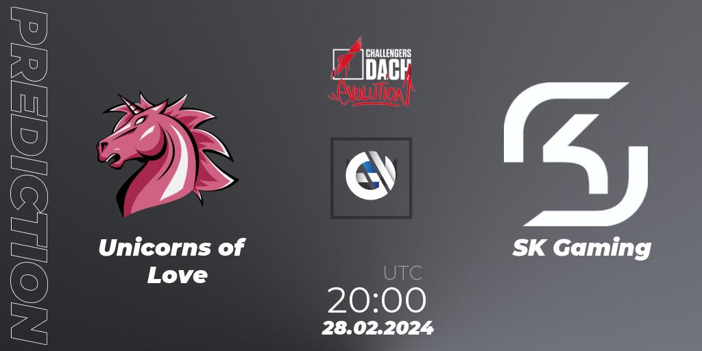 Prognoza Unicorns of Love - SK Gaming. 28.02.24, VALORANT, VALORANT Challengers 2024 DACH: Evolution Split 1